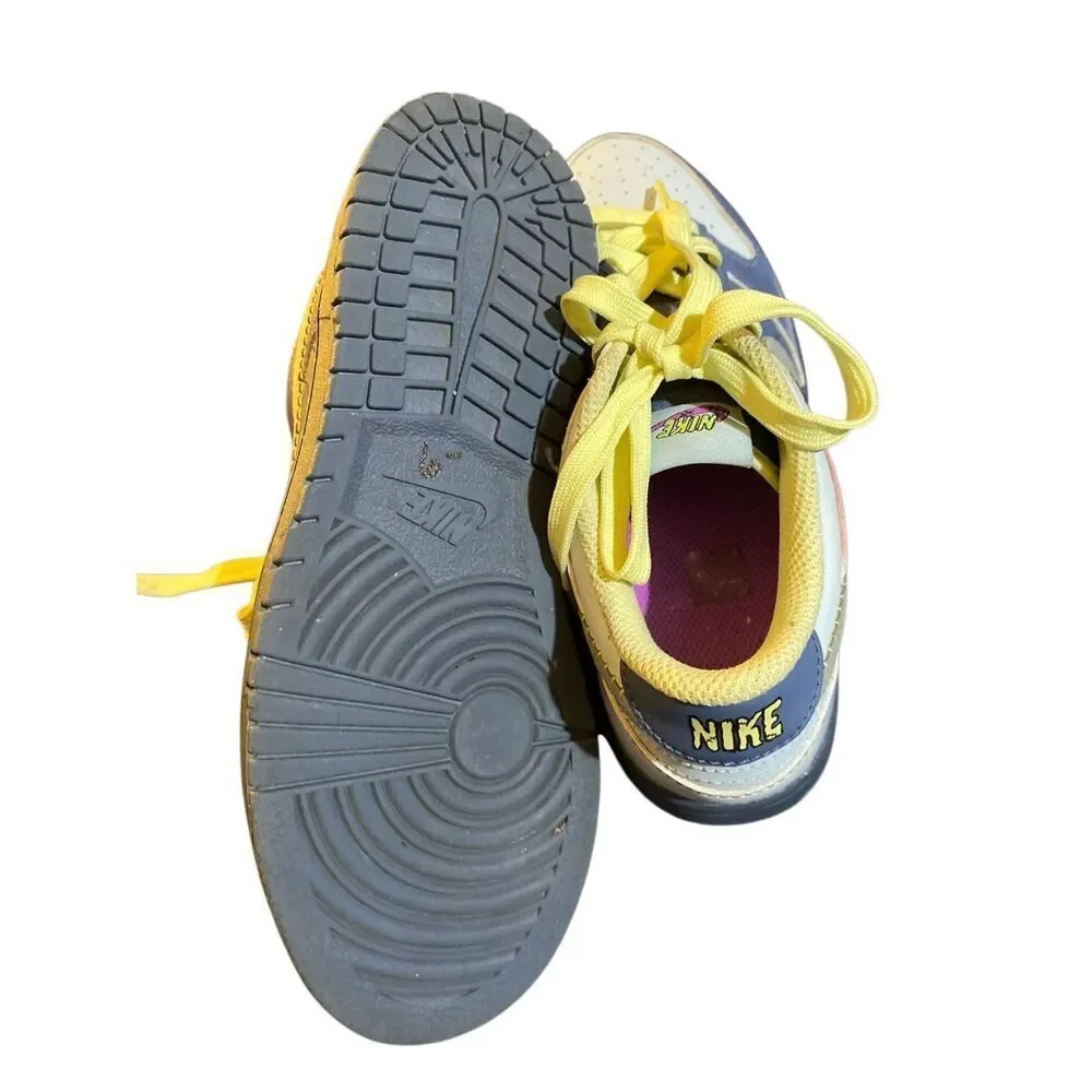 Nike dunk low Frankenstein boys, blue and yellow kids sneakers size 3Y